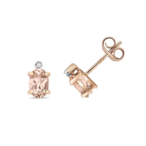 Diamond & Morganite Studs Earrings